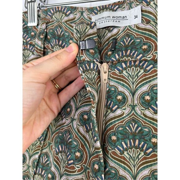 Summum Woman High Waist Slim Pant trousers art nouveau cotton stretch broek 34EU - Picture 10 of 15